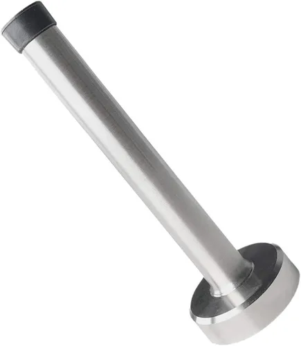 Topes largos de puerta de acero inoxidable de 8 pulgadas, tope de puerta cepillado, resistencia de puerta anticolisión con absorbente de goma,