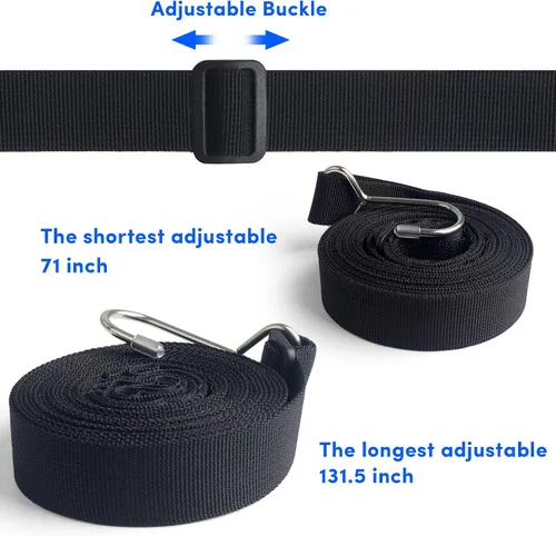 Miniatura 2 de Postes de soporte ajustables para cubierta de barco con correas, postes de barco con correa y gancho de acero inoxidable de 1 pulgada de ancho x 3.5