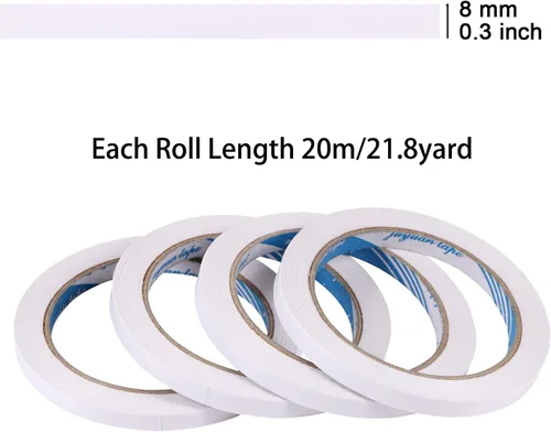 Miniatura 2 de CABAX - 4 rollos de cinta adhesiva de doble cara para álbumes de recortes, fotos, tarjetas de invitación, papel, manualidades y suministros