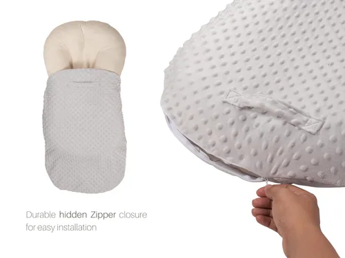 Miniatura 7 de Mila Millie Funda extraíble resistente al agua para tumbona de recién nacido, funda sensorial Minky para asiento de piso de bebé, tela suave y Niebla
