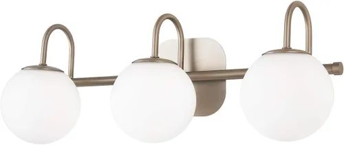 Miniatura 7 de Moderna lámpara negra para tocador de baño, accesorios de iluminación de 3 luces, marco y pantalla de globo de vidrio blanco leche, aplique de pared