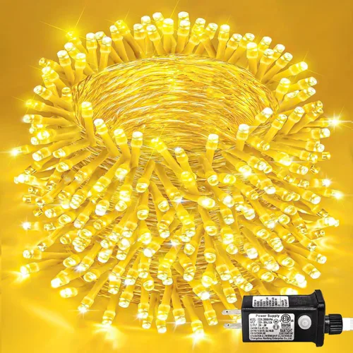 Miniatura 20 de Guirnalda de 120 luces LED rojas impermeables para exteriores, luces de Navidad rojas de 40 pies, 8 modos, cable transparente, guirnalda de luces
