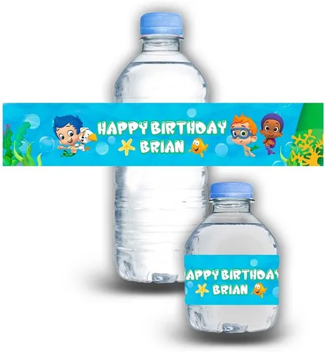 Miniatura 10 de Calcomanías impermeables para botellas de agua para niños, personalizables, paquete de 12 (coches)