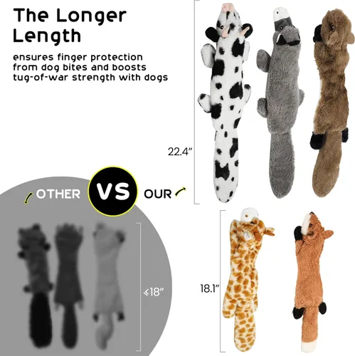 Miniatura 4 de Nocciola Juguetes chirriantes para perros, 5 juguetes de peluche arrugados para perros, juguetes para perros pequeños, medianos y grandes, juguetes
