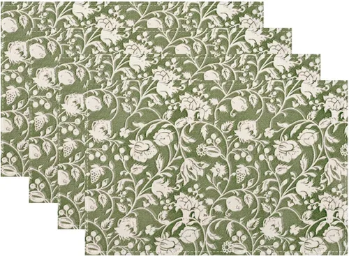 Miniatura 21 de Juego de 4 manteles individuales florales de 12 x 18 pulgadas, diseño de flores silvestres, acuarela, lavables, manteles decorativos de tela de lino