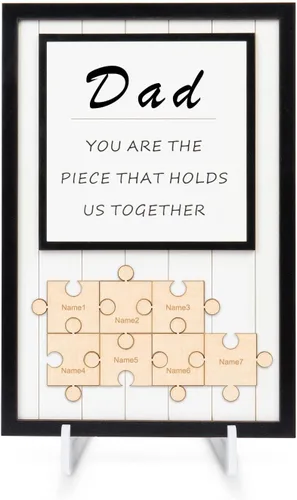 Miniatura 11 de Letrero personalizado con nombre de la familia, adornos de madera para la familia, placa de rompecabezas con nombre personalizado, decoración