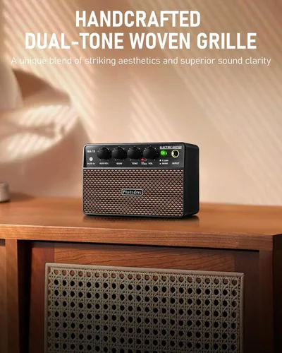 Miniatura 7 de Flatsons FBA-10 Amplificador de Guitarra, Amplificador Eléctrico Mini de 10W con Canal Limpio/Drive, 6H de Funcionamiento, Recargable por USB-C
