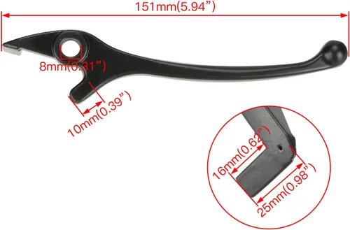 Miniatura 5 de YOXUFA - Palanca de freno de disco hidráulico derecho para motocicleta de 50 cc, 70 cc, 90 cc, 110 cc, 125 cc SSR Apollo Pit Dirt Bike TaoTao DB10