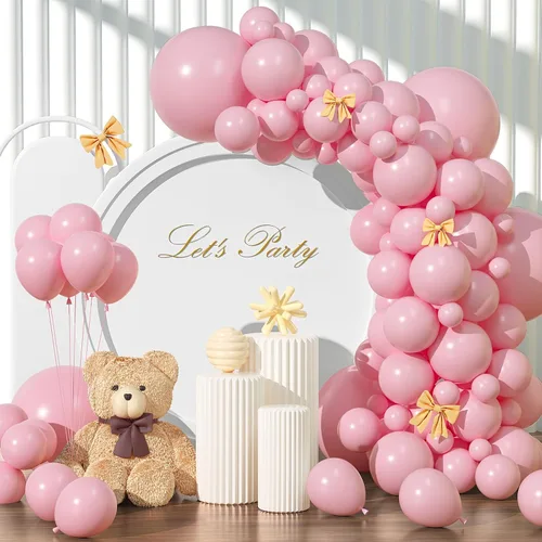 Miniatura 40 de Kit de arco de globos rojo brillante de 135 piezas de diferentes tamaños de 18, 12, 10 y 5 pulgadas, decoraciones de fiesta de color rojo para baby