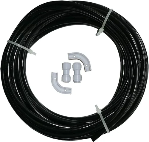 Tubo de 1/4 pulgada O.D. Longitud 16.4 pies (16.4 ft) Tubo de filtro de agua RO negro PE, uso con sistemas de ósmosis inversa, filtros de agua