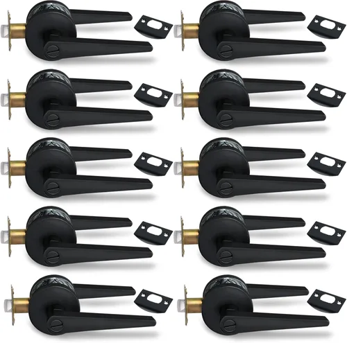 Miniatura 31 de MD8820-DB-BK-1P - Manija de puerta de privacidad sólida para dormitorio y baño, acabado negro mate