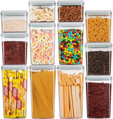 Miniatura 9 de Ankou Recipiente Hermético para Almacenamiento de Alimentos - 7 Piezas Contenedor Práctico de Un Botón Contenedores de Alimentos Apilables