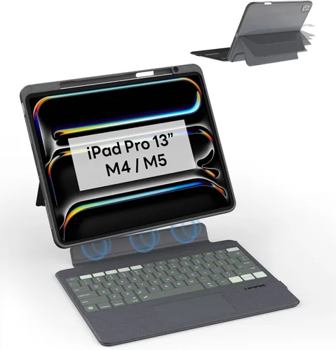 Miniatura 15 de EIP Funda con teclado Bluetooth para iPad de 10.2 pulgadas (7ª/8ª/9ª generación) y iPad Air de 10.5 pulgadas (3ª generación), funda magnética