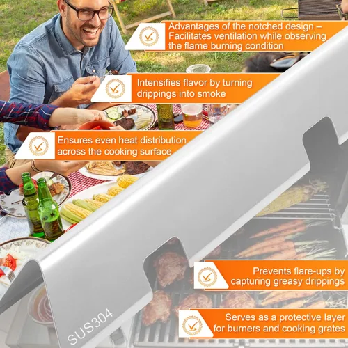 Miniatura 8 de Piezas de parrilla para Weber Spirit 2, piezas de parrilla GS4 Spirit II & I E310 E320 S310 S320, reemplazo para barras saborizantes Weber Spirit