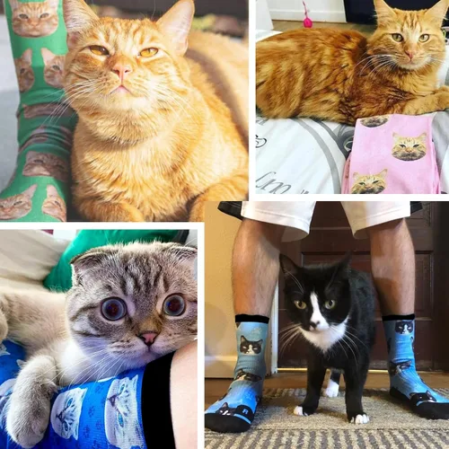 Miniatura 19 de Yofair Calcetines personalizados con foto – Calcetines divertidos personalizados con imagen – Regalos de Navidad personalizados para hombres