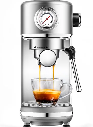 Atatix Máquina de Café Espresso Mejorada, Cafetera Espresso Compacta de 20 Bares con Espumador de Leche, Cafetera de Acero Inoxidable con Tanque de