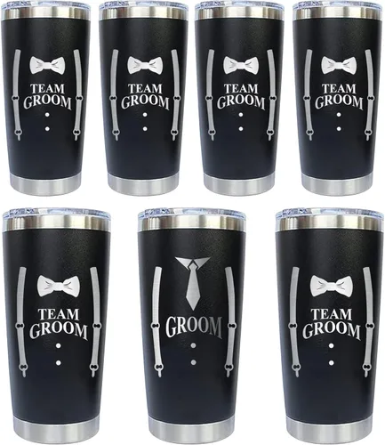 Miniatura 7 de PartyGifts&beyond Regalos de padrinos de boda, 7 paquetes de vasos de regalo para despedida de soltero, vasos de acero inoxidable de 20 onzas
