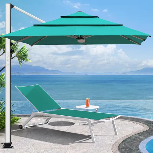 Miniatura 107 de EliteShade USA Sombrilla de Mercado de 10 Años Sin Decoloración de 9 Pies 3 Niveles Sombrilla de Patio Sombrilla de Mesa para Exteriores con Beige