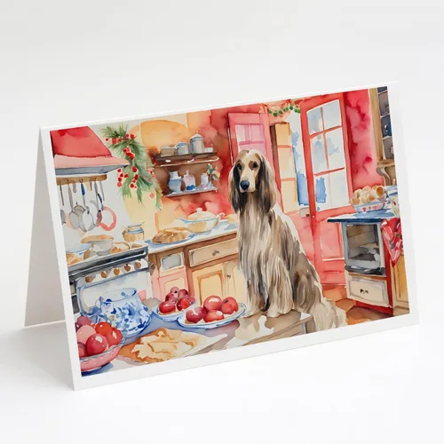 Miniatura 34 de Caroline's Treasures DAC3884GCA7P Paquete de 8 tarjetas en blanco de Navidad con galletas de husky siberiano Tarjetas de felicitación con sobres