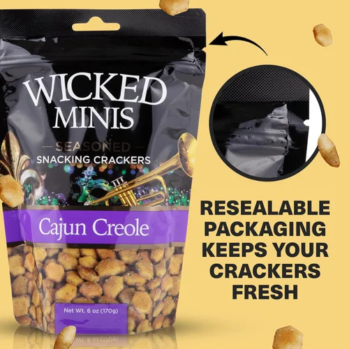 Miniatura 5 de Wicked Minis - Galletas de sopa y ostras, mini sopa inflada con sabor salado y salada, mezcla de aperitivos salados, adornos para ensalada