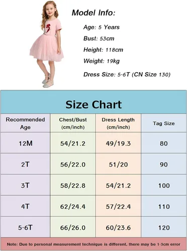 Miniatura 4 de YOFEEL Vestido de verano para niñas pequeñas de manga corta tutú longitud hasta la rodilla