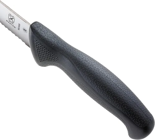 Miniatura 2 de Mercer Culinary M23880 Millennia Black Handle - Cuchillo para pan con mango negro, borde ondulado curvo de 10 pulgadas