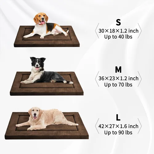 Miniatura 5 de WESTERN HOME Cama para perro para jaula, alfombrilla de espuma de alta resilencia para jaula de perro, almohadilla para perrera con felpa suave