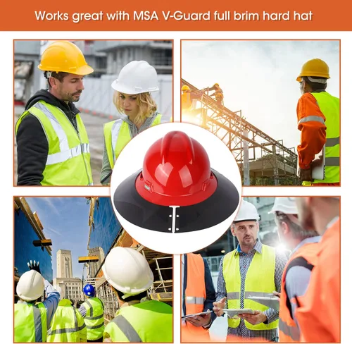 Miniatura 5 de Visera de casco duro de alta calidad compatible con MSA V-Gard de ala completa, accesorio para sombrero duro para hombres o mujeres que trabajan