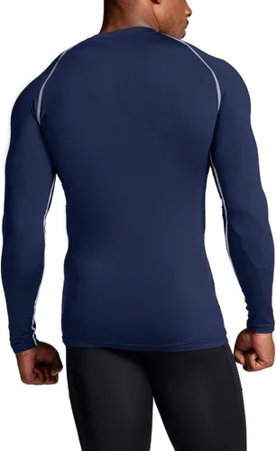 Miniatura 3 de TSLA - Paquete de 1 o 3 camisas de compresión de manga larga FPU 50+ para hombre, camisa de entrenamiento atlético, protector de erupción