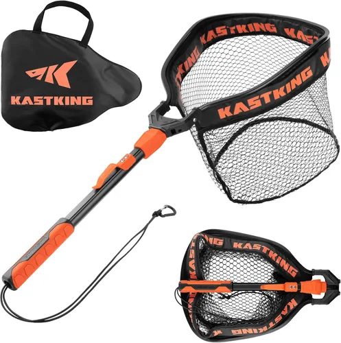 Miniatura 12 de KastKing Titanet Red de Pesca, Mango de Aluminio Duradero, Agarre Antideslizante de Alta Visibilidad, Bolsa Compacta y Cordón, Ideal para Kayak