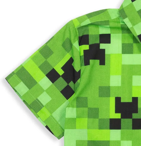 Miniatura 5 de Minecraft Creeper - Camisa de vestir de manga corta con botones