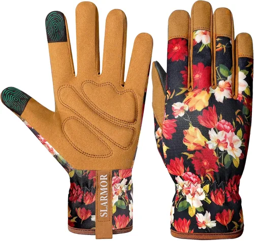 Miniatura 17 de Guantes de jardín de cuero para mujer, guantes de trabajo a prueba de espinas para desmalezar, cavar, plantar, podar guantes de jardín