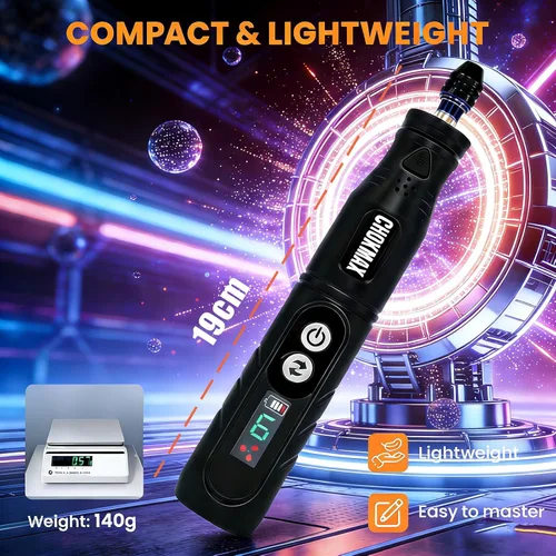Miniatura 6 de Herramienta giratoria inalámbrica, kit de amoladora de pantalla Sreen de 6 velocidades con pinza universal y luz LED frontal, 68 accesorios