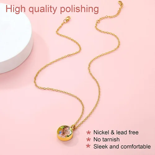 Miniatura 180 de FindChic Collares personalizados con urna para cenizas, barra vertical, gato, luna, reloj de arena, garra de perro, acero inoxidable, chapado en oro