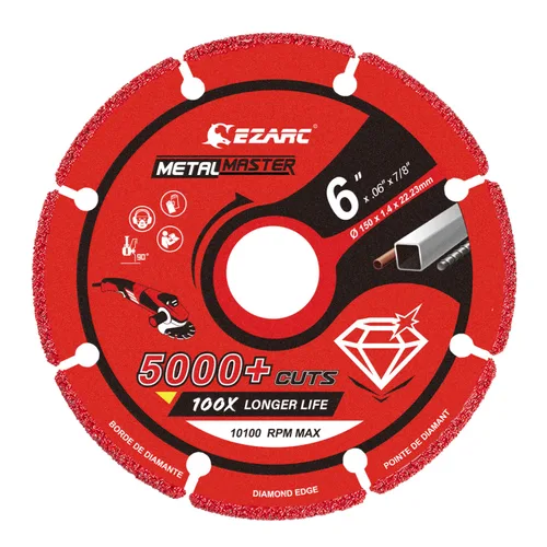 Miniatura 10 de Rueda de corte de diamante EZARC 3 x 3/8 pulgadas, más de 5000 cortes en metal, paquete de 2, gris, amoladora de troquel, material de diamante