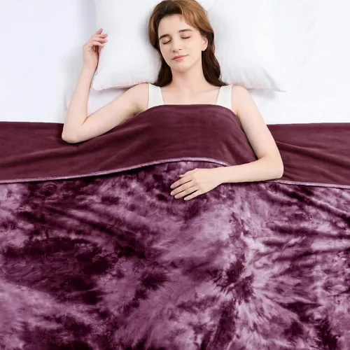 Miniatura 16 de Topcee Manta de Tiro Refrescante para Sudores Nocturnos Decorativa Tie Dye, Absorbe el Calor para Mantenerte Fresco en Noches Cálidas, Q-Max 0.5