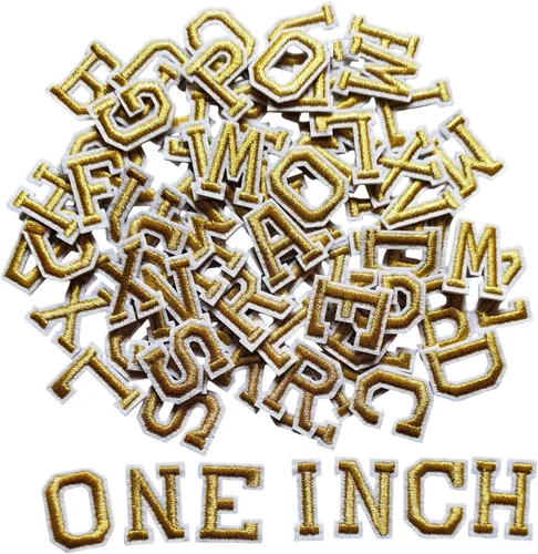 Miniatura 30 de Parches de letras para planchar de 1.3 pulgadas, 78 piezas, parches bordados del alfabeto A-Z para ropa, chaquetas, sombreros, mochilas, jeans