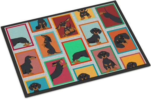 Miniatura 90 de Caroline's Treasures MLM1149MAT - Felpudo rojo Border Collie de 18 x 27 pulgadas, para interiores y exteriores, para entrada, antideslizante, Border