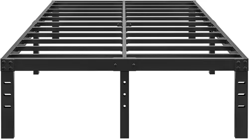 Miniatura 10 de ALDRICH Base de cama metálica de 18 pulgadas para cama individual - Plataforma básica de listones de acero negro, fácil de montar, resistente y sin