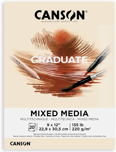 Miniatura 15 de Canson Graduate - Bloc de medios mixtos en tono gris, plegable, 11 x 14 pulgadas, 20 hojas Papel de artista para adultos y estudiantes, acuarelas