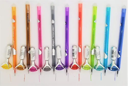 Miniatura 2 de Bolígrafos de gel de tinta multicolor con forma de diamante de 7 pulgadas (paquete de 24) para escribir, dibujar, notas, diario diario, diario