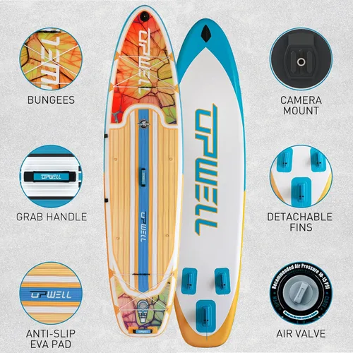 Miniatura 2 de UPWELL Tabla de remo de pie de 10 pies 6 pulgadas / 11 pies para jóvenes y adultos, tabla de remo inflable con diseño estable, accesorios de SUP