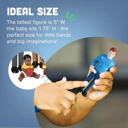 Miniatura 7 de Cre8tive Minds Juego de Simulación Familias Multiculturales, Figuras de Juguete Diversas para Niños, Detalles Realistas, Juguetes de Aprendizaje