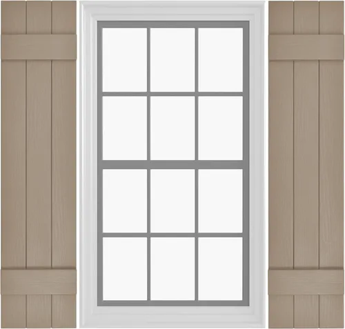 Miniatura 33 de Persianas de Vinilo Board & Batten (1 Par) 11"x31" (3-Tableros) - Negro Cosmos/Pintable Persianas Exteriores para Ventanas Incluye Herrajes