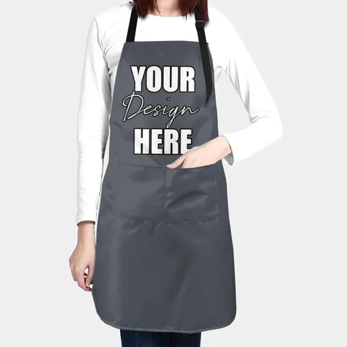 Miniatura 2 de AmaPark Delantal personalizado impermeable con bolsillos personalizados divertidos delantales de chef para cocinero Jaspeado Oscuro