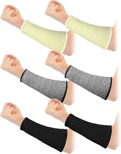 3 pares de protectores de brazo para piel delgada y moretones, mangas de antebrazo resistentes a cortes, manga de protección contra quemaduras de