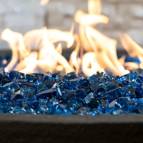 Miniatura 2 de MSI Cristal de fuego azul zafiro, rocas de vidrio templado reflectante de brillo de 1/4 de pulgada de alto para chimenea de propano o gas natural