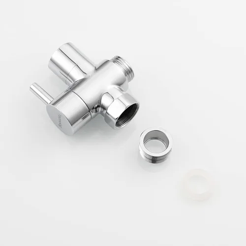 Miniatura 9 de Tecmolog Divisor de válvula de fregadero, adaptador de latón, válvula desviadora de grifo de 3 vías, pieza de repuesto M22 X M24, cromo, SBA021C