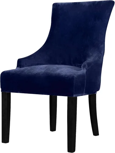 Miniatura 8 de Lellen Funda elástica de terciopelo para silla con respaldo de ala, funda protectora reutilizable para comedor, banquete, decoración del hogar, etc.