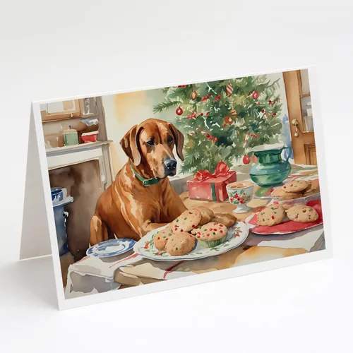 Miniatura 188 de Caroline's Treasures DAC3884GCA7P Paquete de 8 tarjetas en blanco de Navidad con galletas de husky siberiano Tarjetas de felicitación con sobres